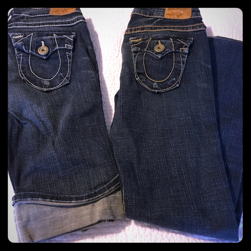 True religion denim lot size 27 1 jeans 1 capris.