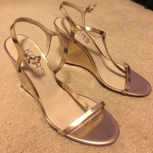 Gold Michael Kors wedges