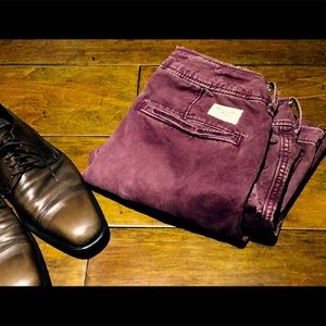 Abercrombie & Fitch men's maroon red jeans