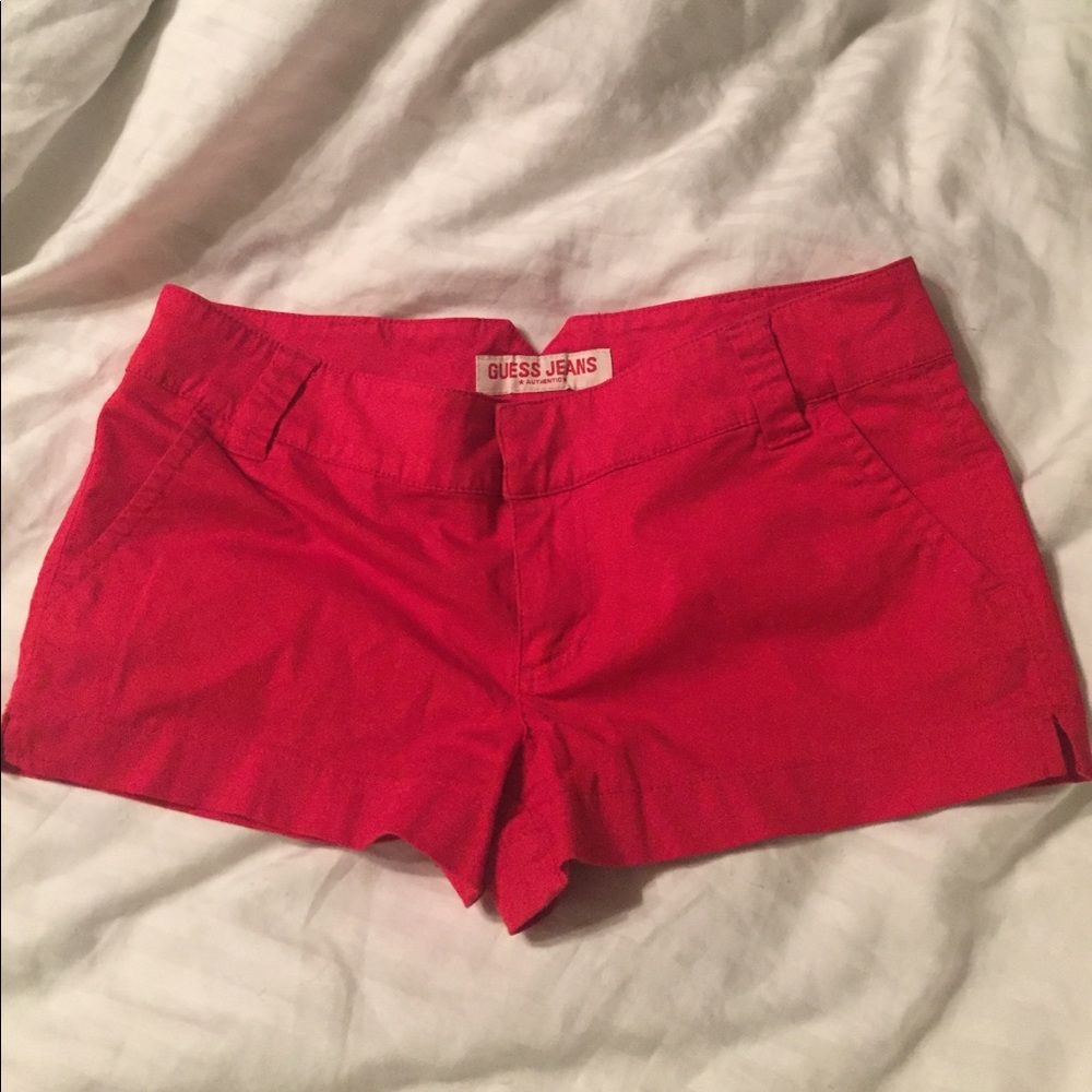 Guess red shorts