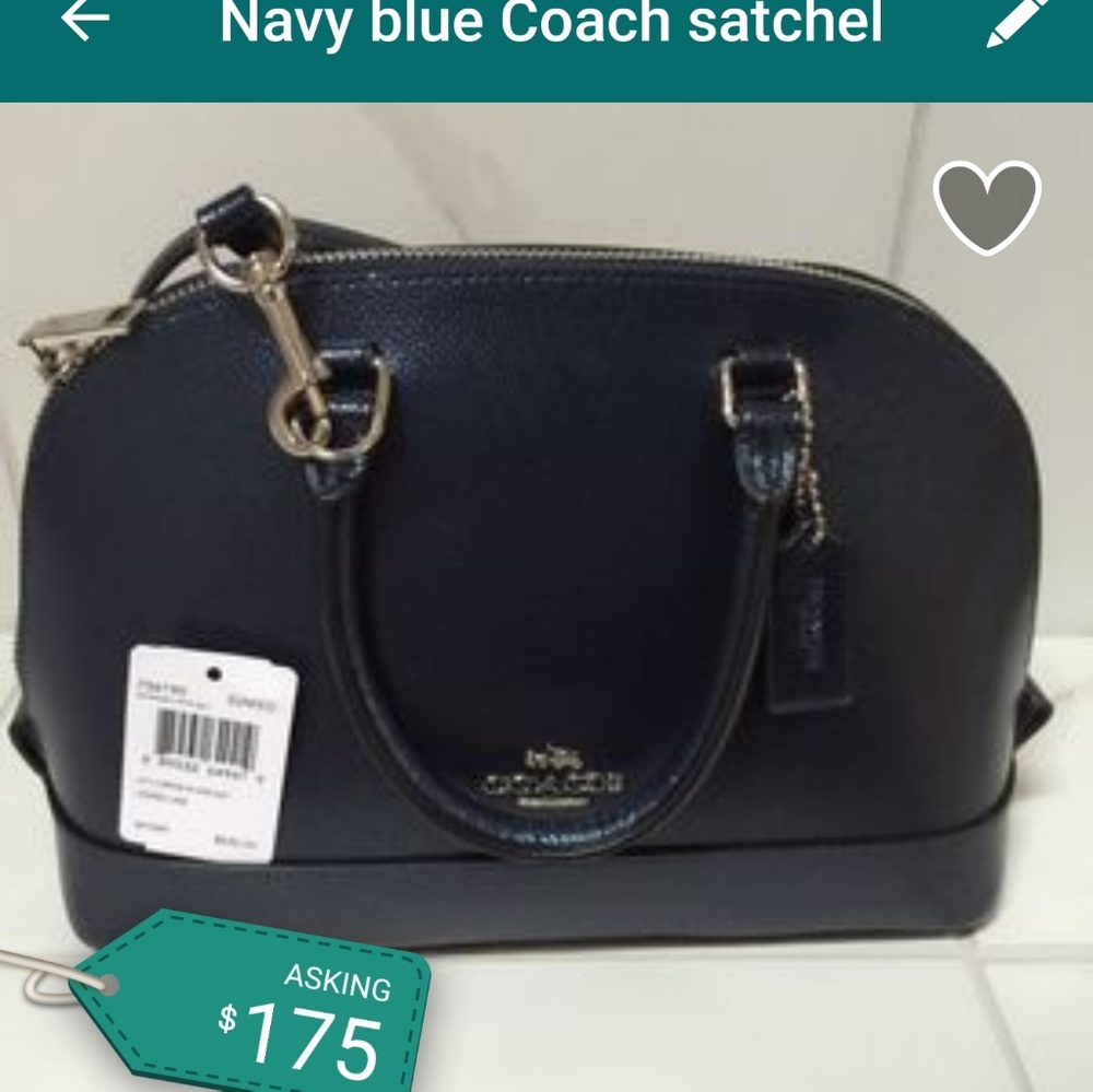 Navy blue coach satchel