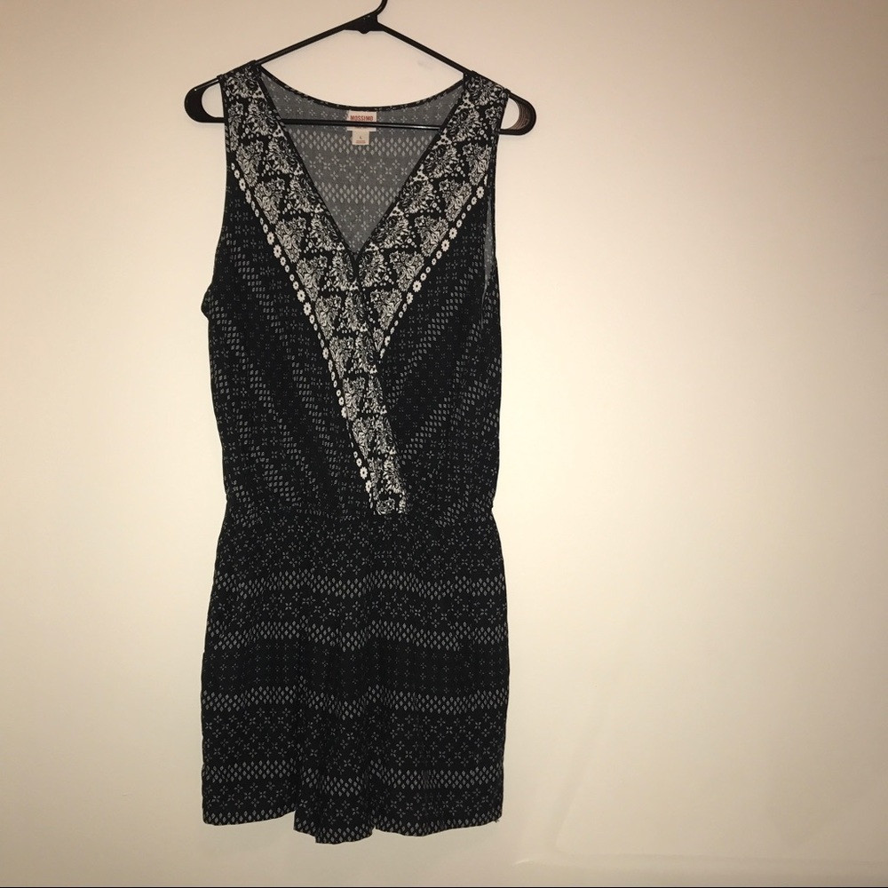 black & white patterned romper