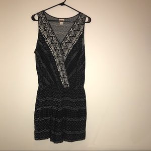 black & white patterned romper