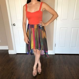CLOSET SALE ⭐️ Multi-Color High Low Dress
