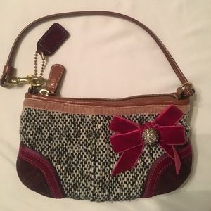 Tweed Coach Wristlet