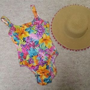 Vintage island floral one piece