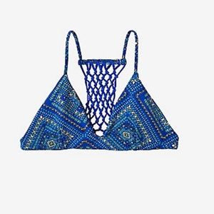 Express Geo Macrame Swim Top