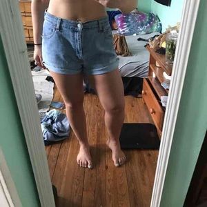Levi's high waisted jean shorts