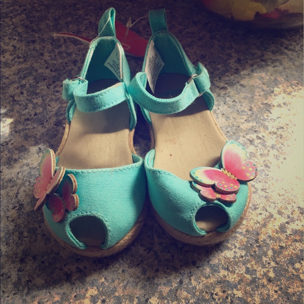 Gymboree Butterfly Blue Sandals, NET Size 4