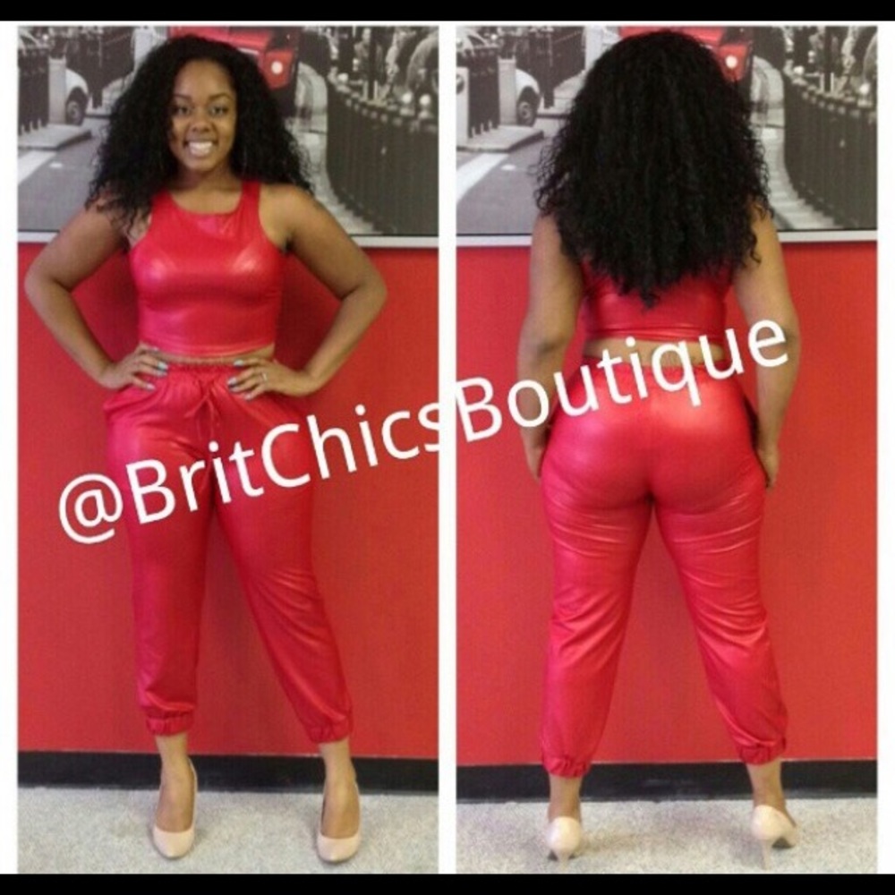 3x red jogger pant