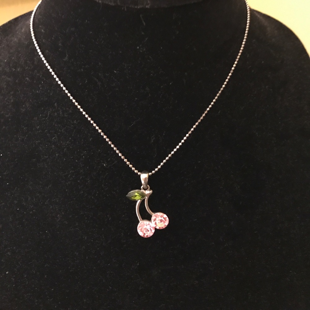 Cute Pink Cherry Costume Necklace