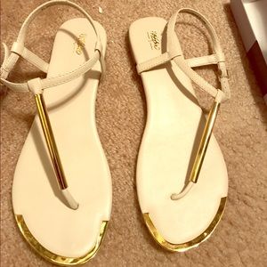 Cream & gold sandals