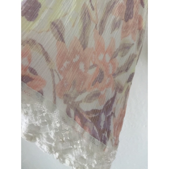 FREE PEOPLE Pastel Floral Boho Blouse Cardigan S - Picture 5 of 7