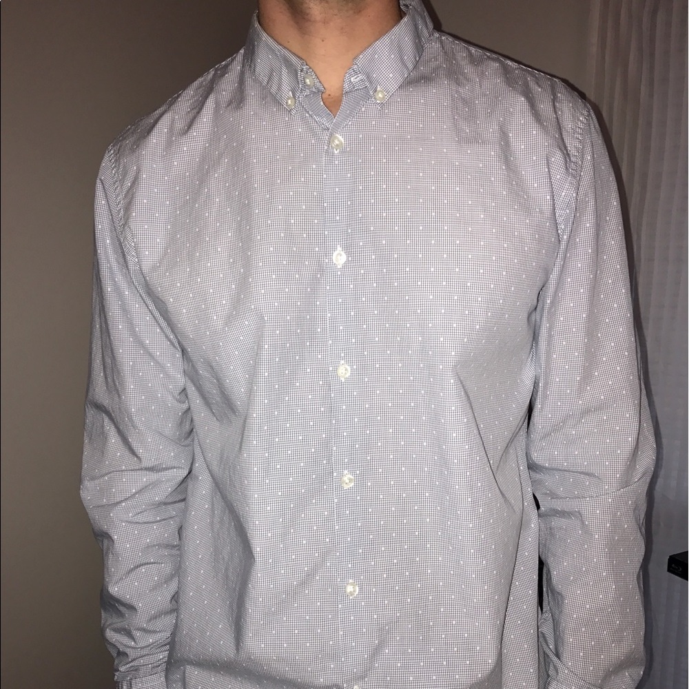 Calvin Klein Blue Patterned Men's Button Down