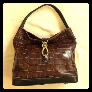 Dooney & Bourke Croco Hobo Bag w/Logo Lock