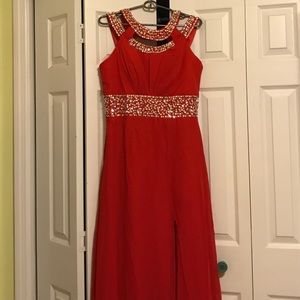 Embellished Ball Gown with Slit