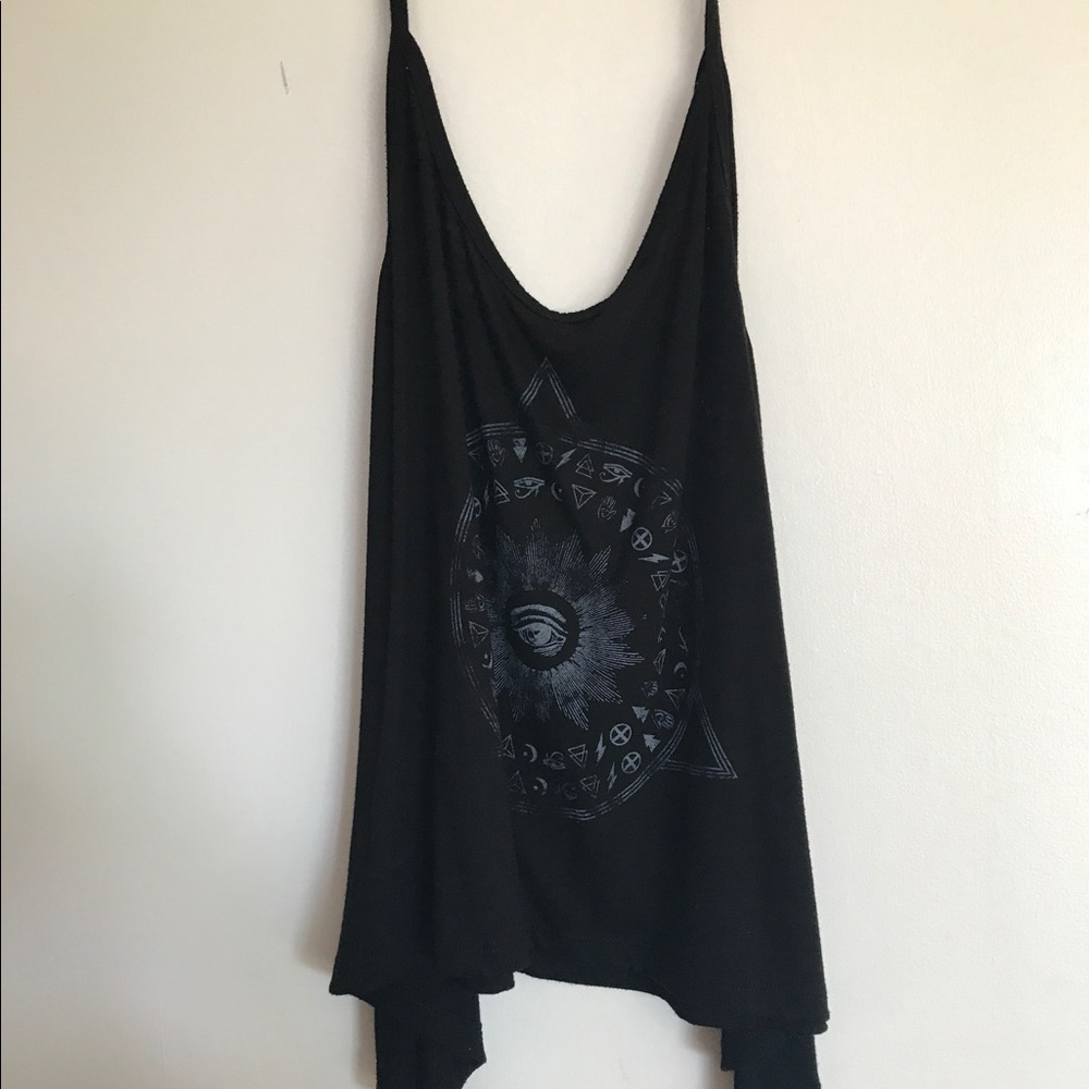 Low back black tank top