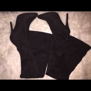 Black Heel Thigh High Boots