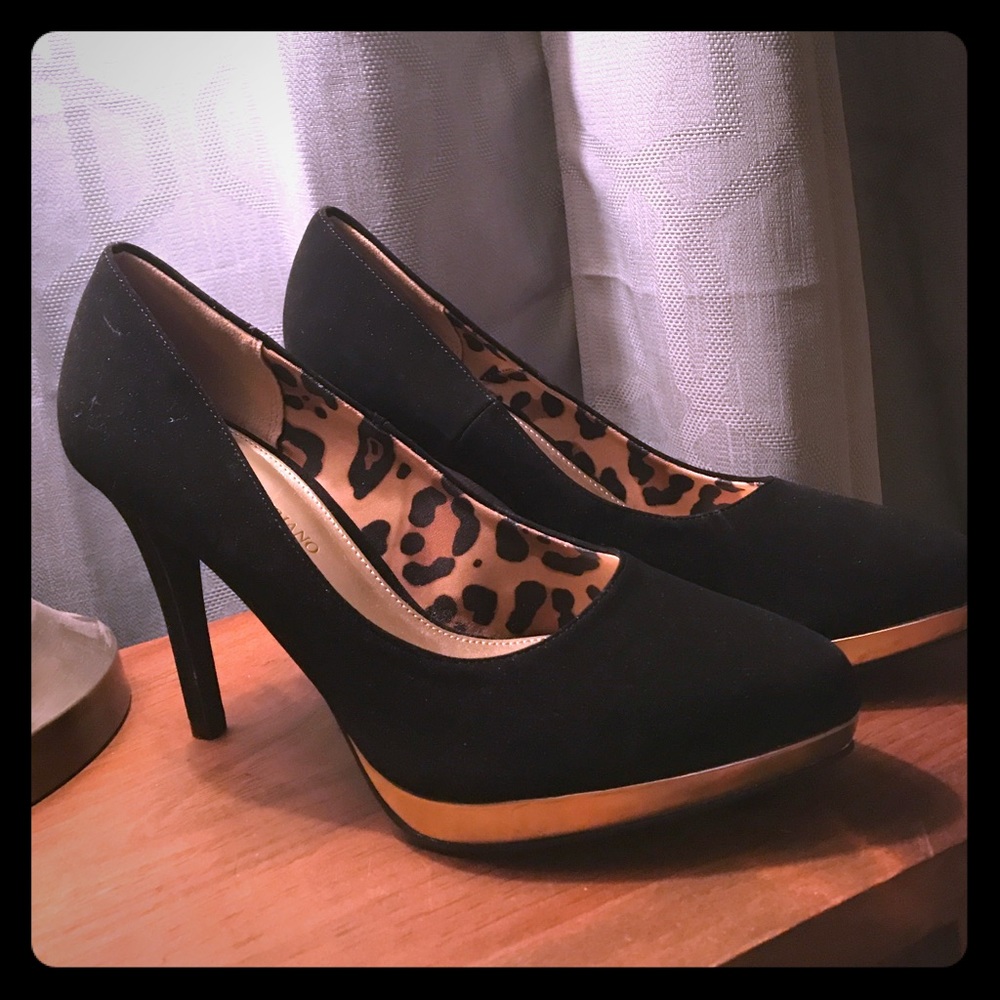 Black and Gold Heels