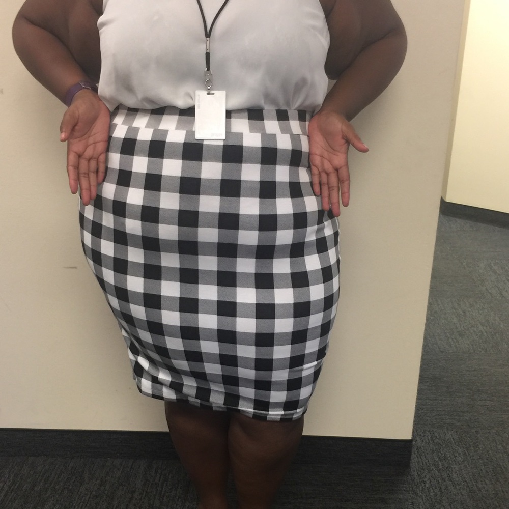 Black and white checker board skirt