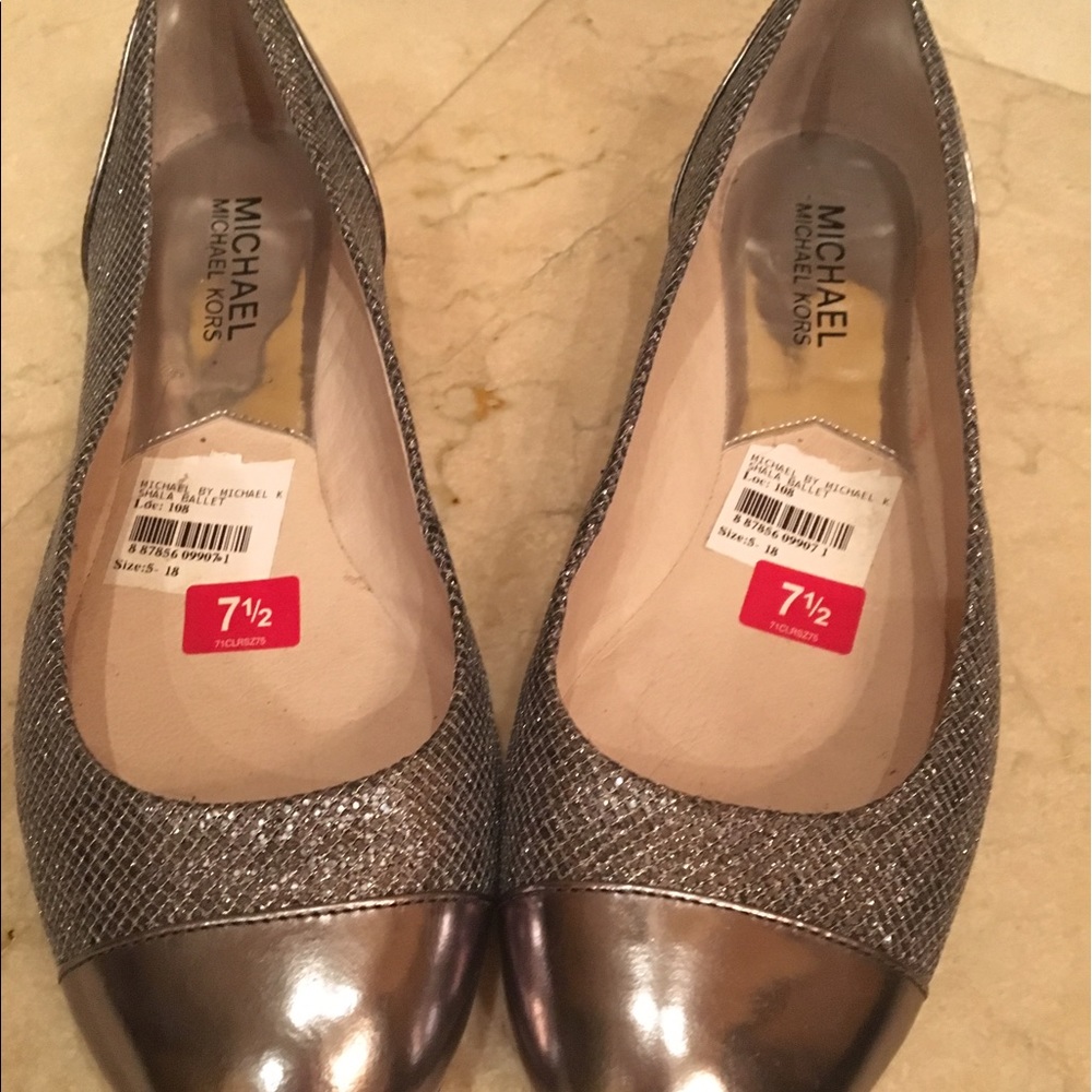 Michael Kors silver flats