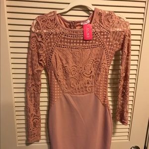 Pink lace dress