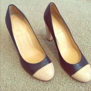 J Crew heels - navy with beige toes and heels!