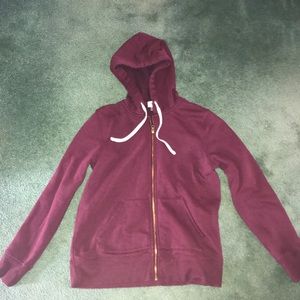 Maroon Zip-Up Hoodie