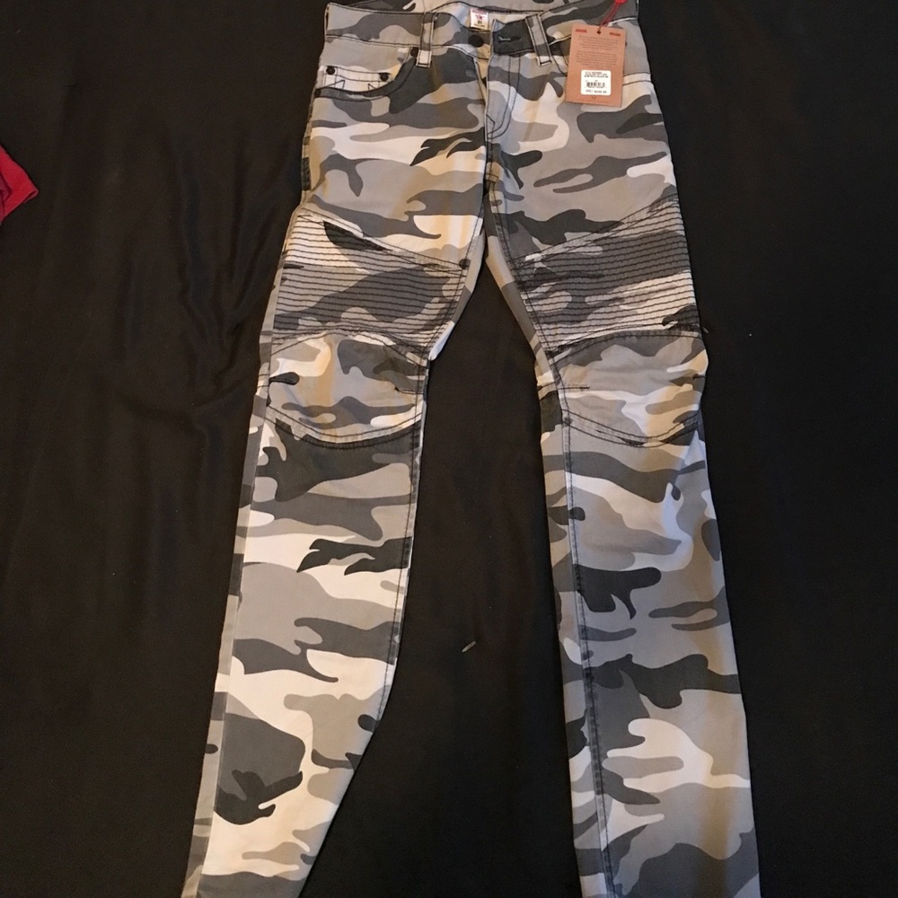 Slim Moto Camo True Religion Biker Jeans