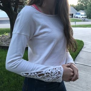 White short, long sleeve sweater from Aeropostale