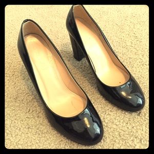 J Crew black patent leather heels!