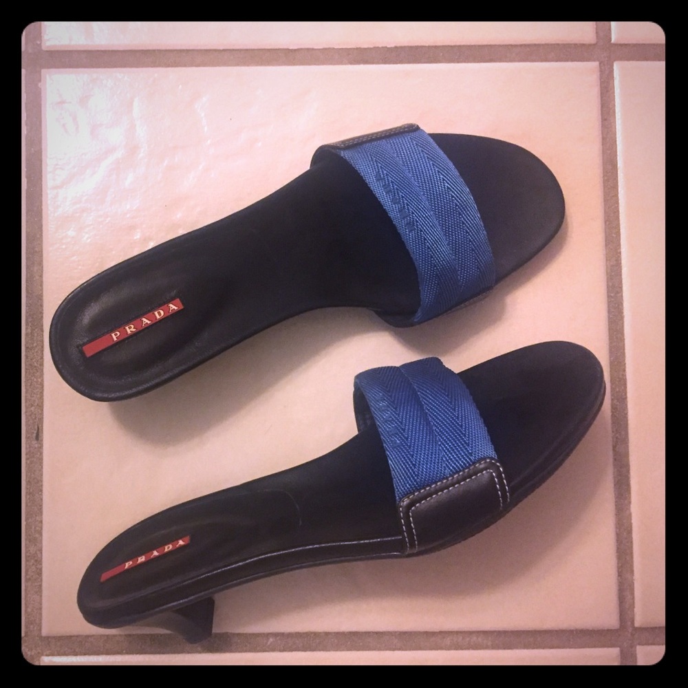 Never-been-worn Prada slip-on sandals