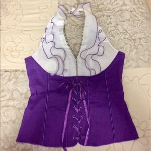 Halter Ruffle Corset Top