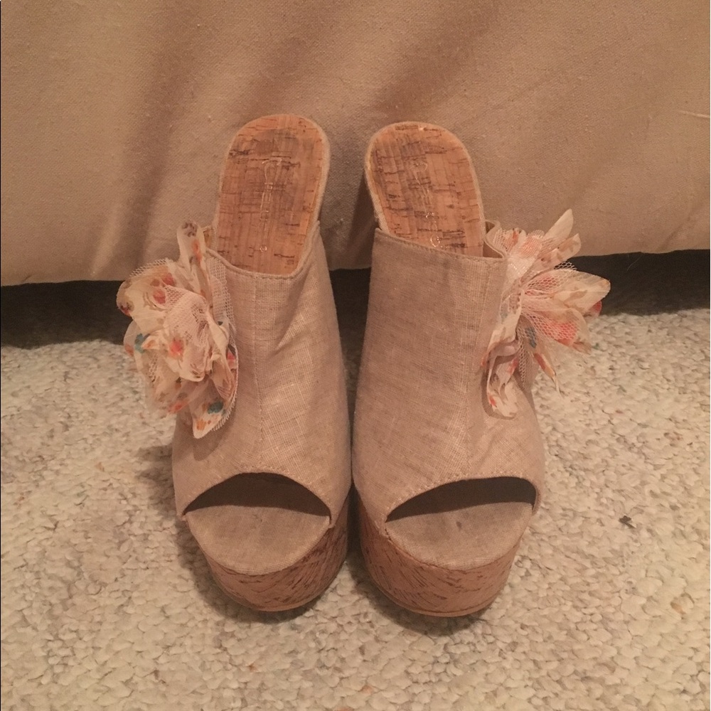 Cute slip on wedge heels