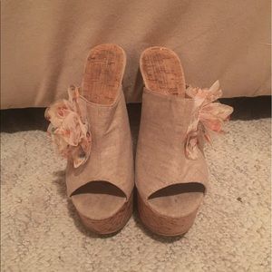 Cute slip on wedge heels