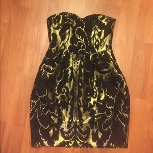 NWOT H&M Stunning Black & Gold Dress w pockets