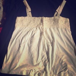 American Eagle Cream Cami w/lace SZ large