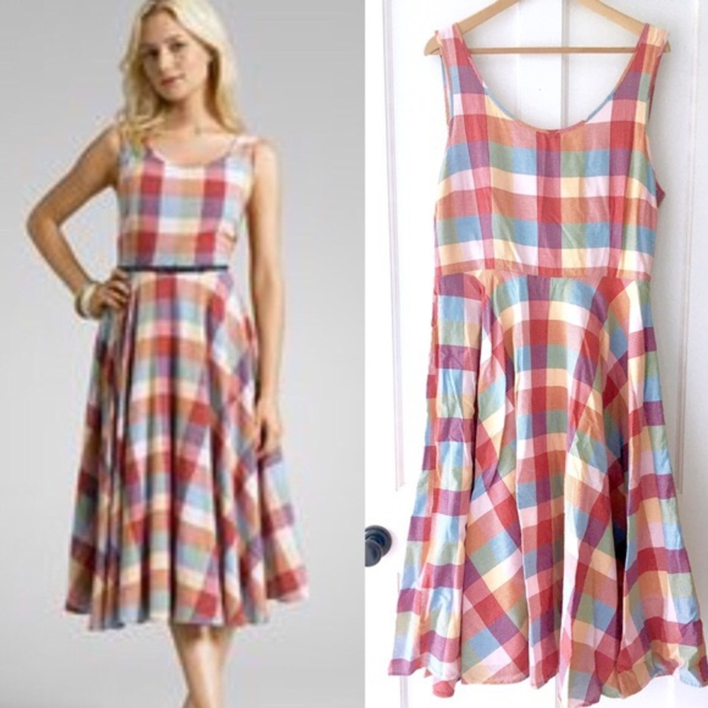 LL Bean Signature Madras Plaid Sundress