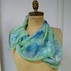 Flowered watercolor scarf