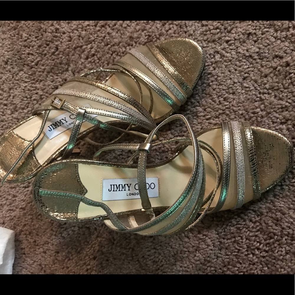Jimmy choo gold elegant heels