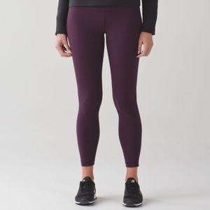Lululemon black cherry 7/8 wonder under leggings