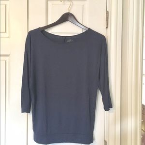 Navy LOFT Jersey Blouse