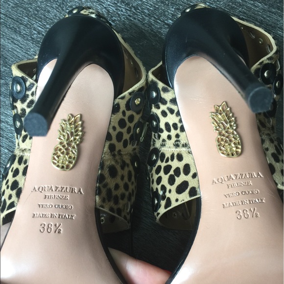 Aquazzura Rebel Studs Cheetah-Print Calf Hair Pump - Picture 5 of 5