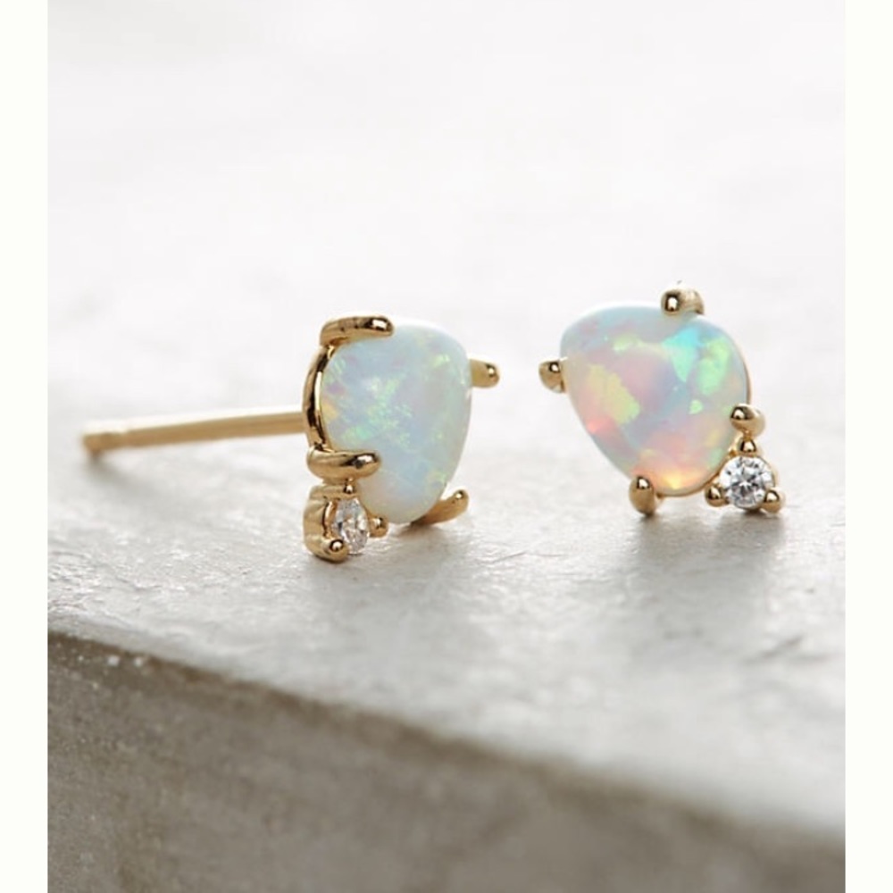 Anthropologie amoeba opal post earrings
