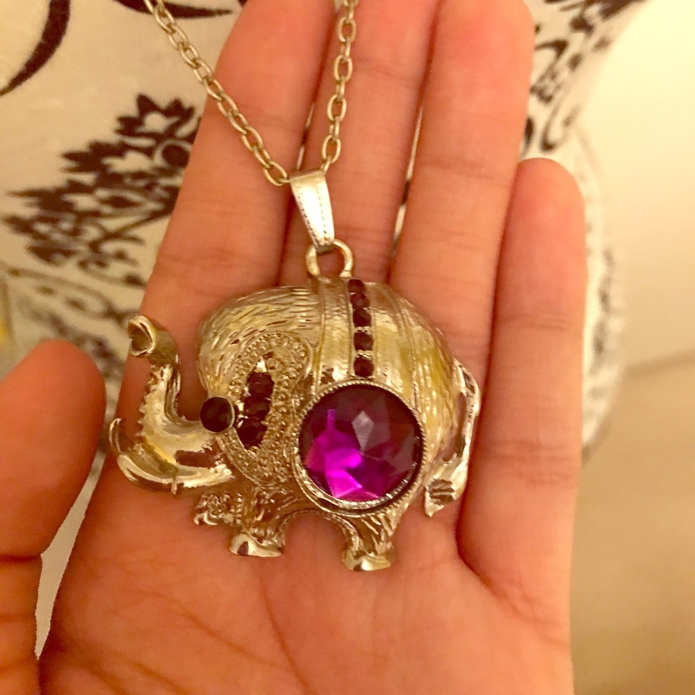Long Purple Elephant Costume Necklace