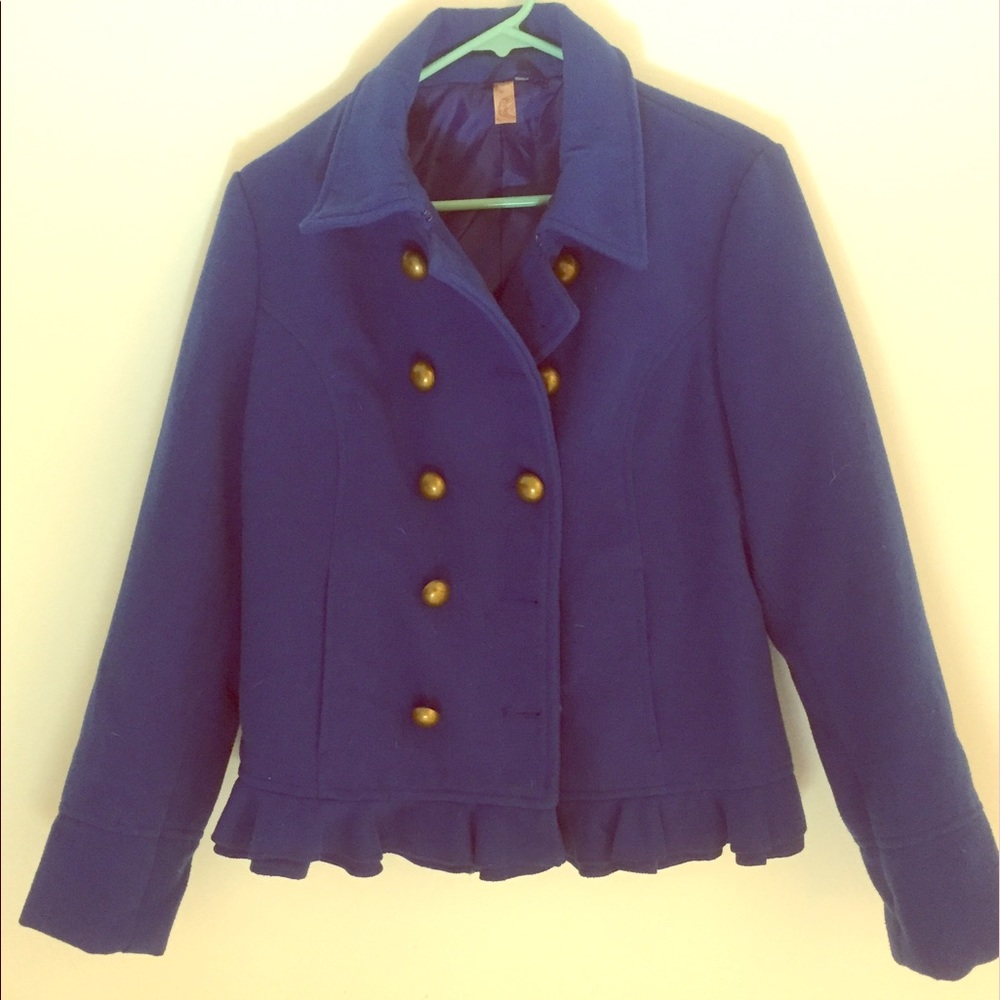 Unique, military-style boutique wool jacket