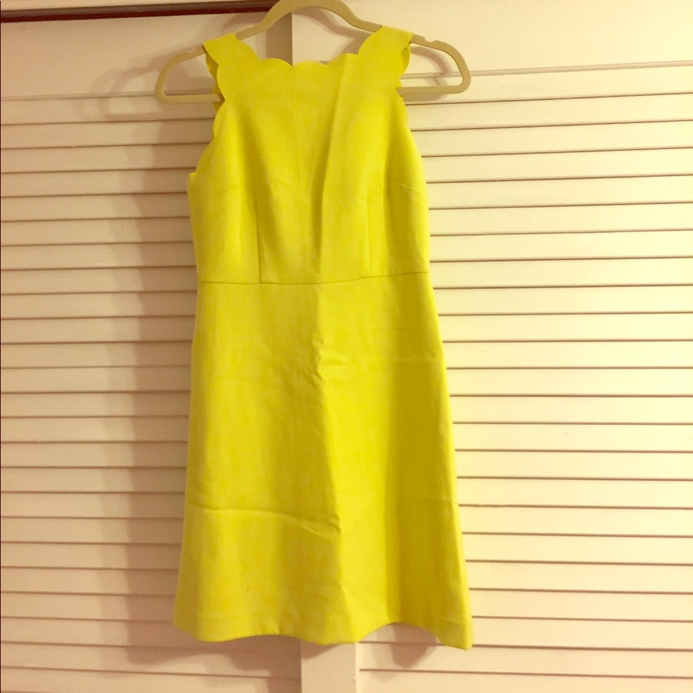 LOFT yellow scallop dress size 0P