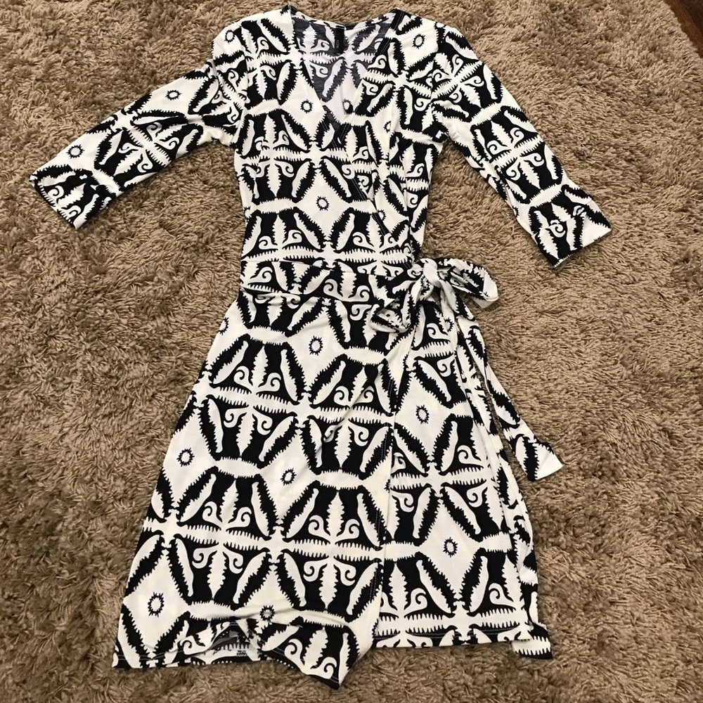 Black & White wrap dress