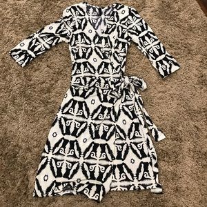 Black & White wrap dress