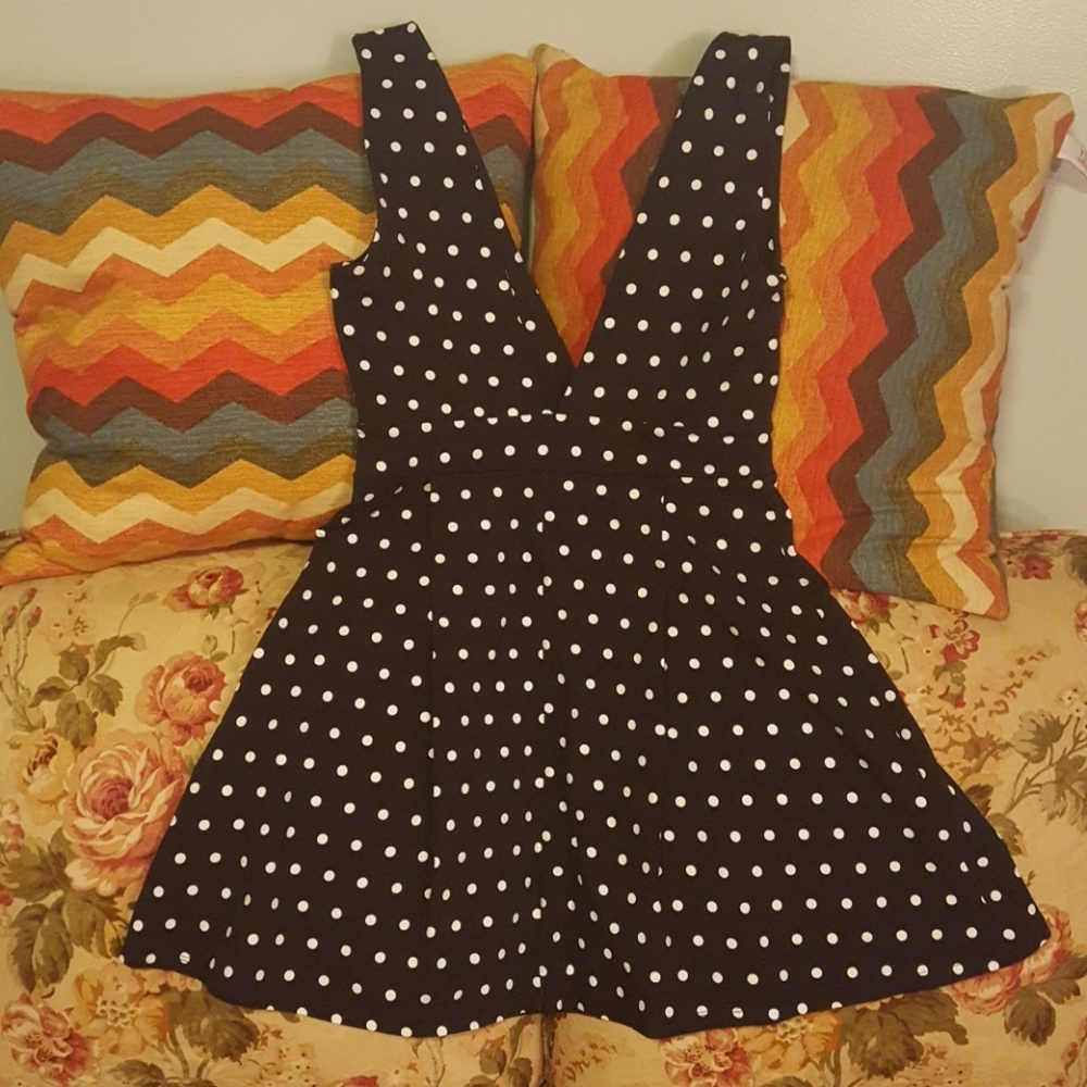 Polka dot jumper dress